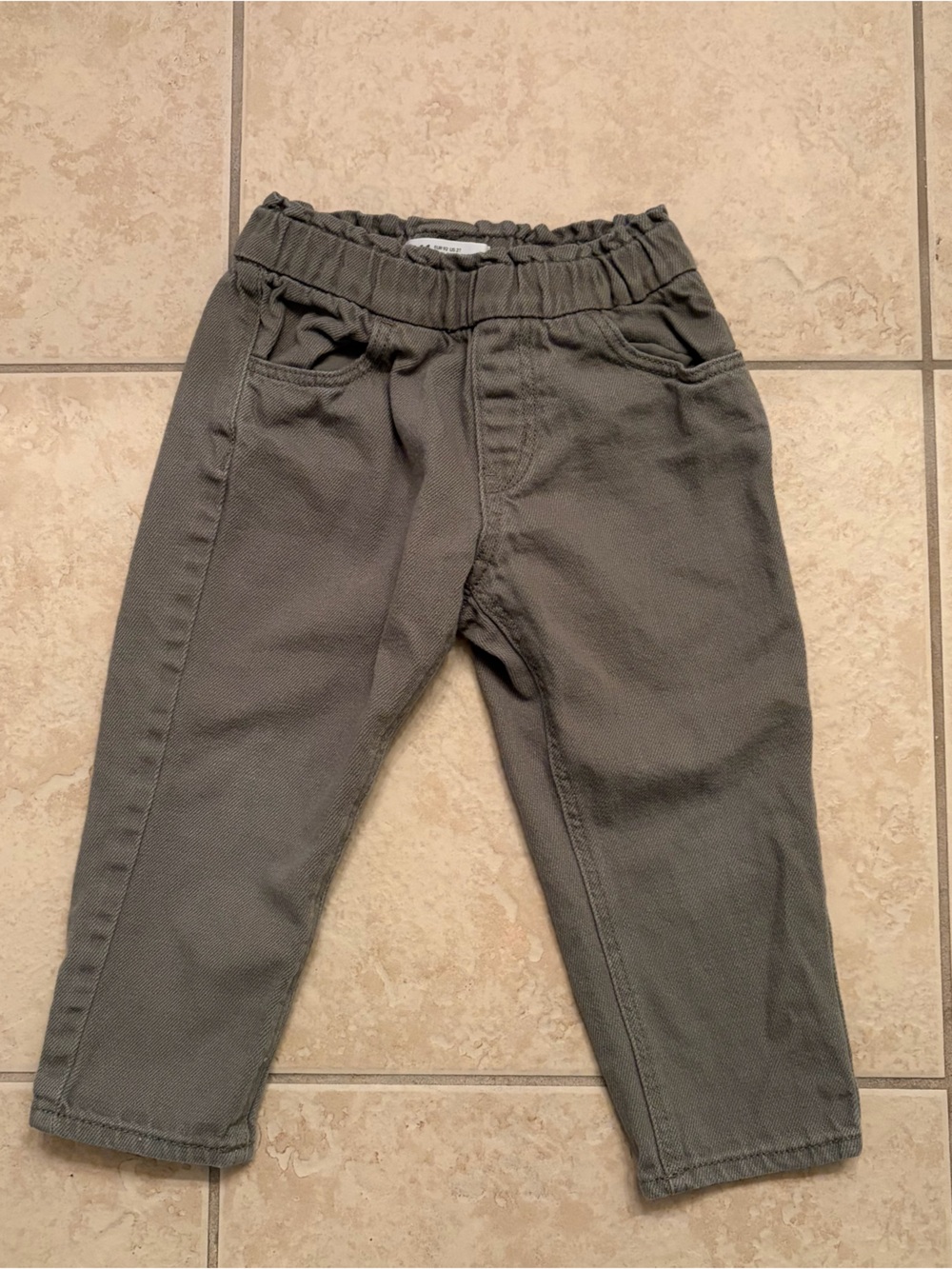 H&M Olive Green Kids Elastic-Waist Pants